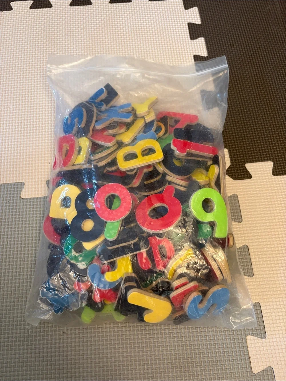 Colorful letter and number magnets